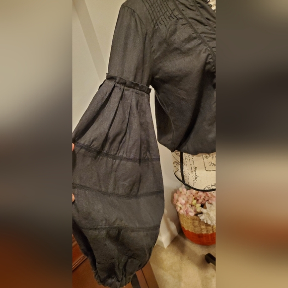 Free People Black Ballon Sleeves,Peasant Top, Size S. - Picture 7 of 10